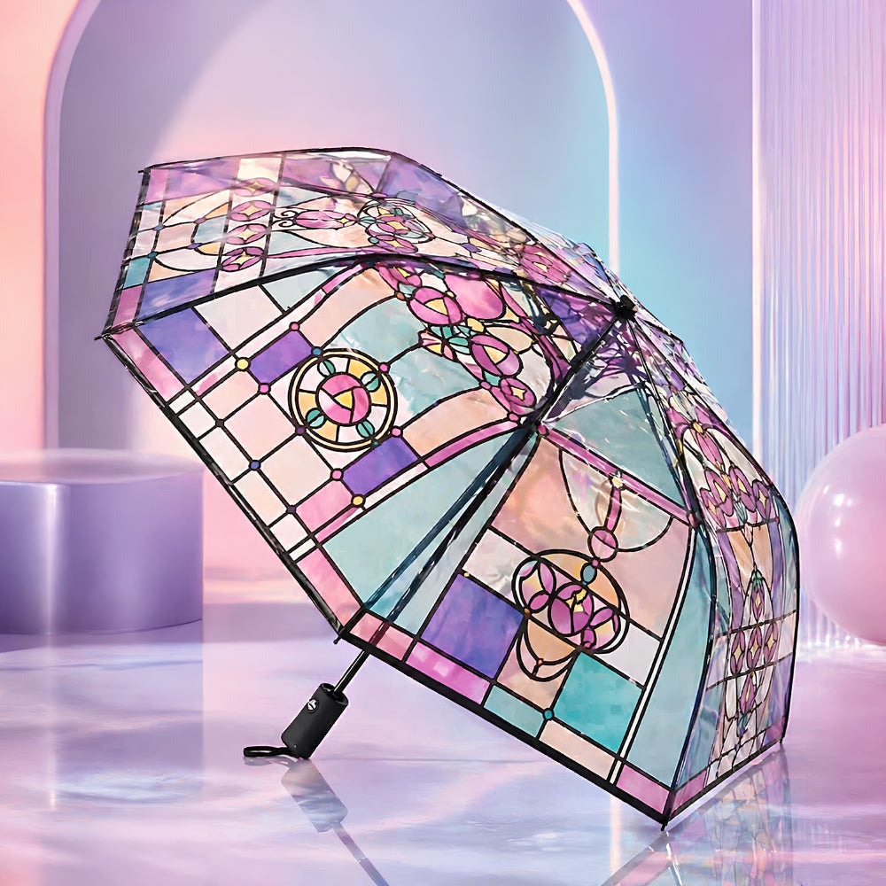 Prisma™ | Transparante Paraplu met Glas-in-lood Effect