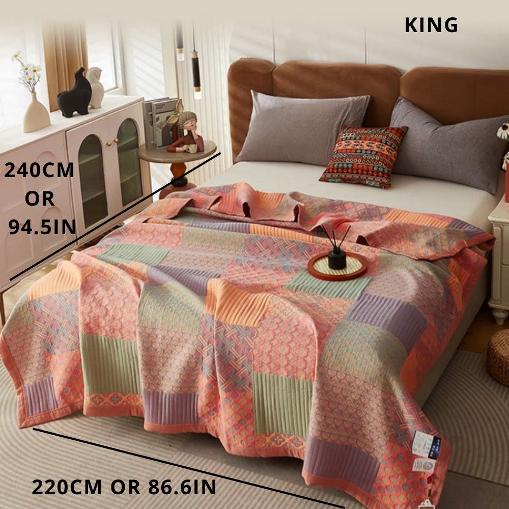 Omkeerbare kleurrijke katoenen vierkante quilt