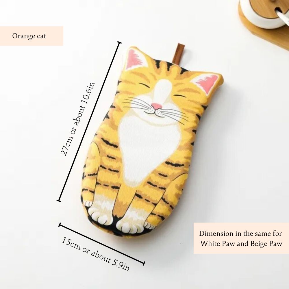 Keukenhandschoenen met kattenpootjes (paar)