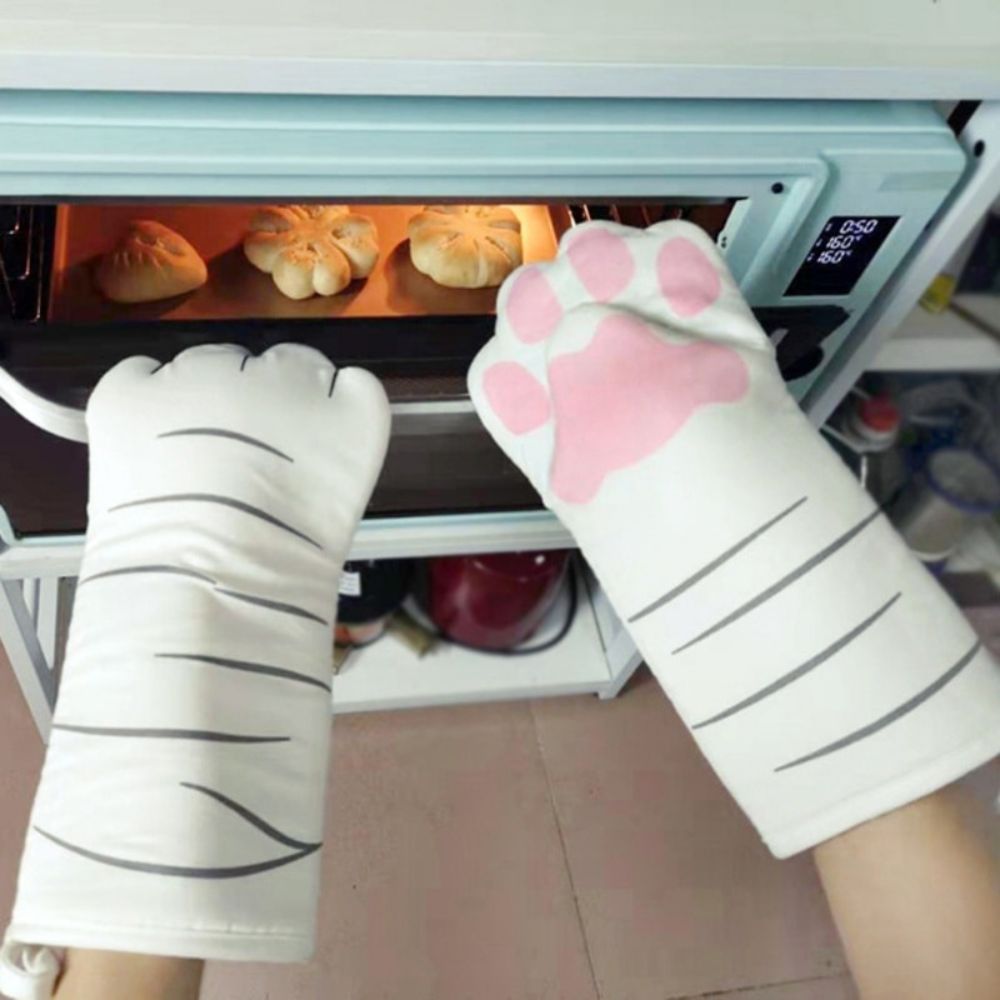 Keukenhandschoenen met kattenpootjes (paar)