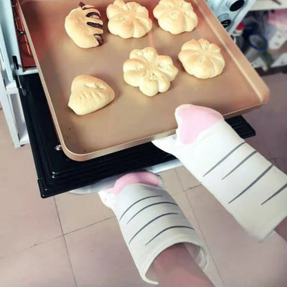 Keukenhandschoenen met kattenpootjes (paar)