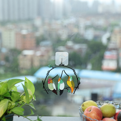 Glas-in-lood-hangers met vogels
