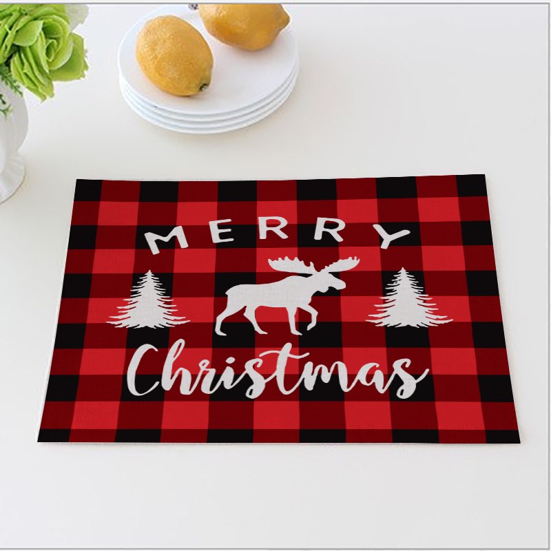 Kerstmis Geruite Placemats