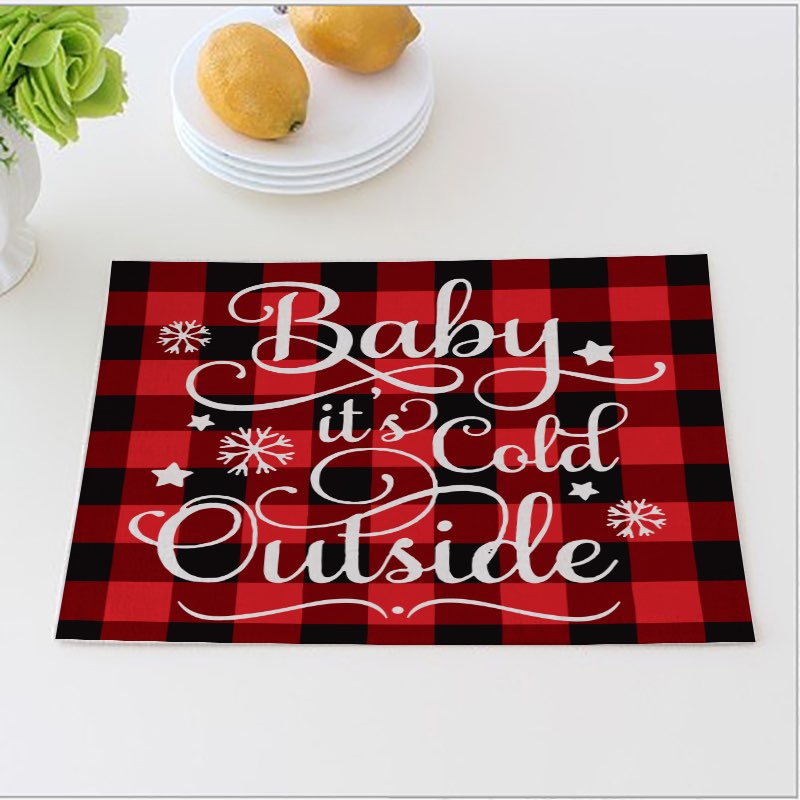 Kerstmis Geruite Placemats