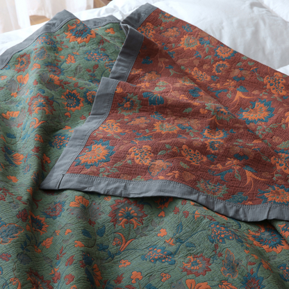 Retro bloemenquilt