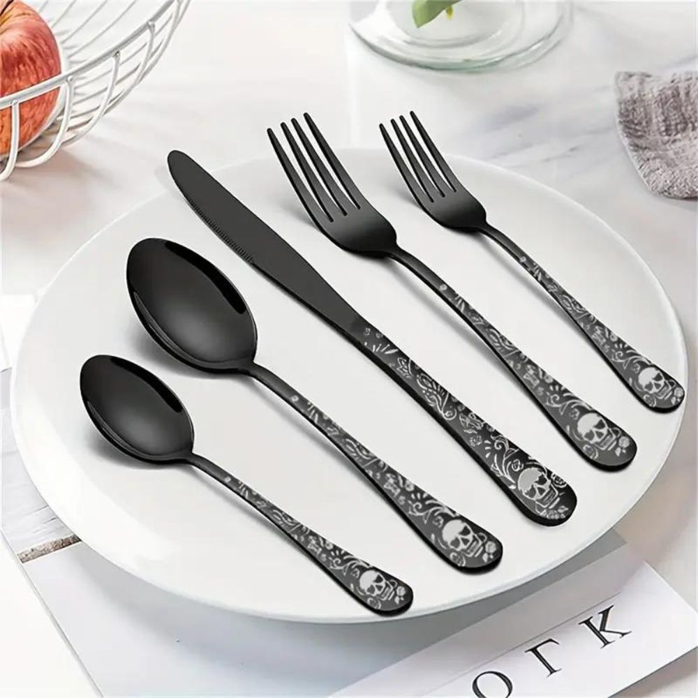 Gothic Skeleton Bestekset (4 Sets)