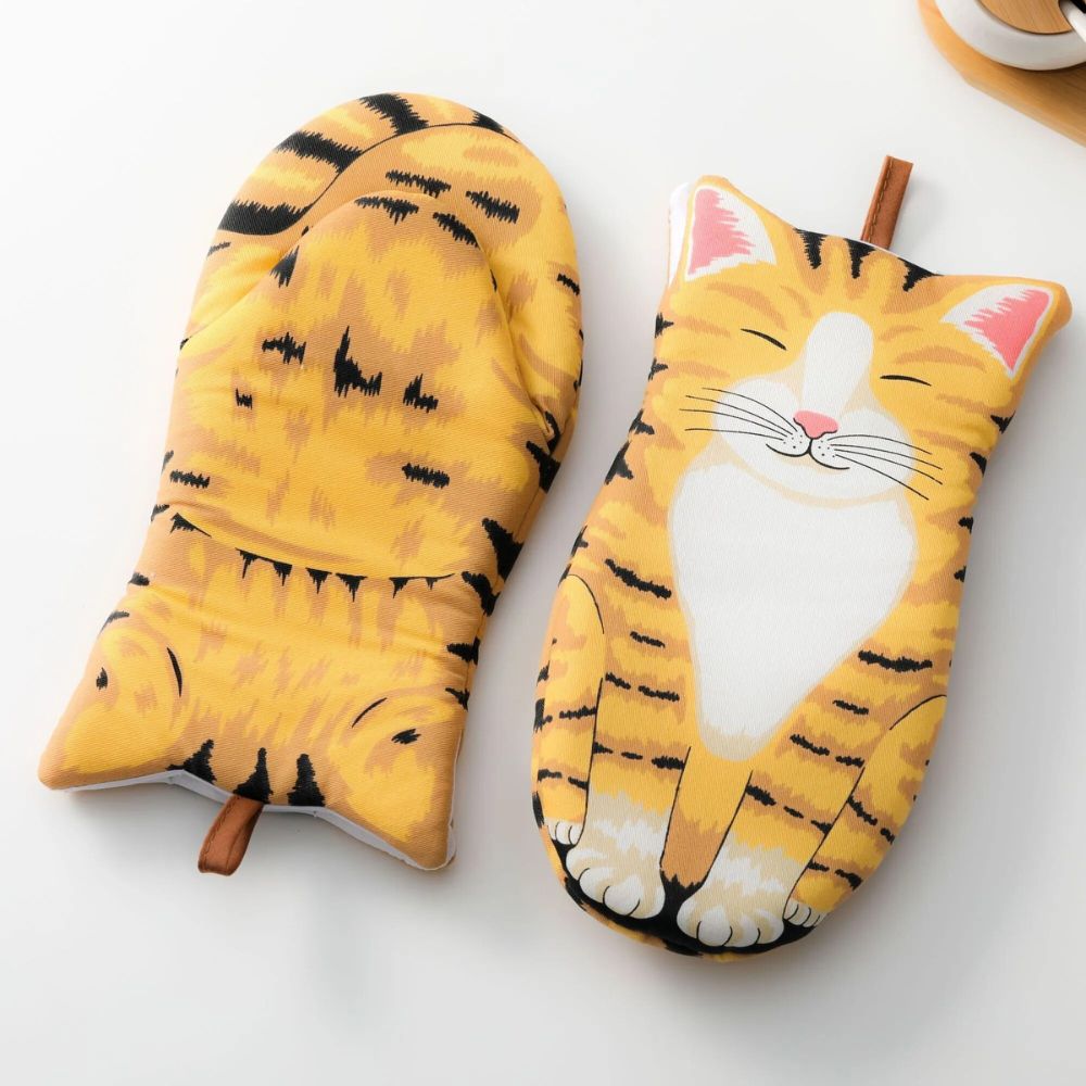 Keukenhandschoenen met kattenpootjes (paar)