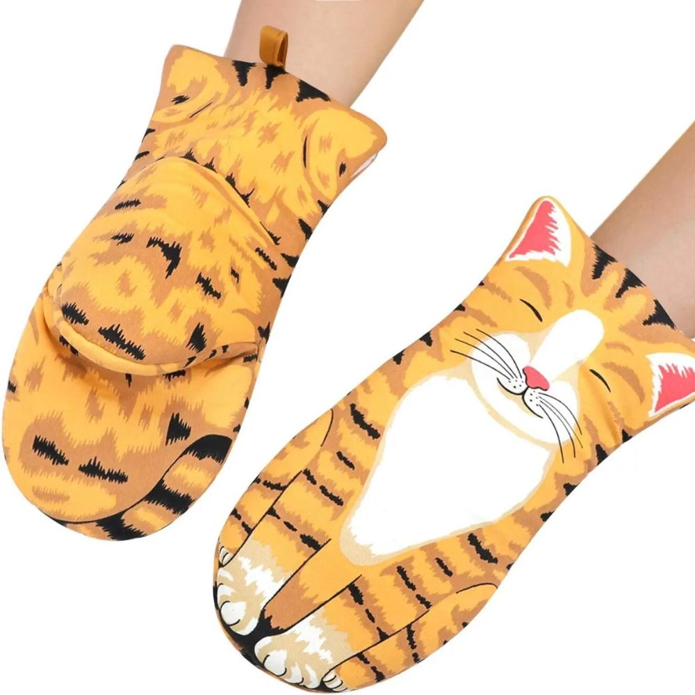 Keukenhandschoenen met kattenpootjes (paar)
