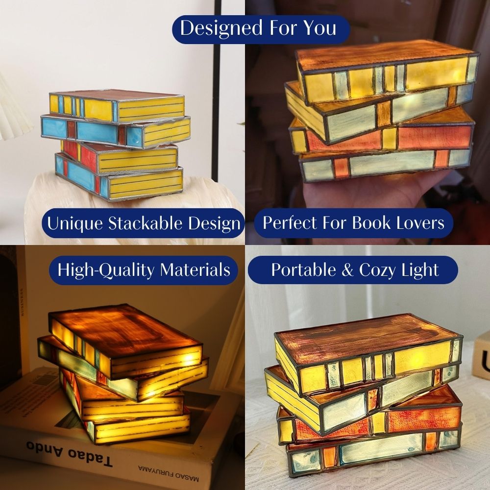 Glas-in-lood boekenlamp
