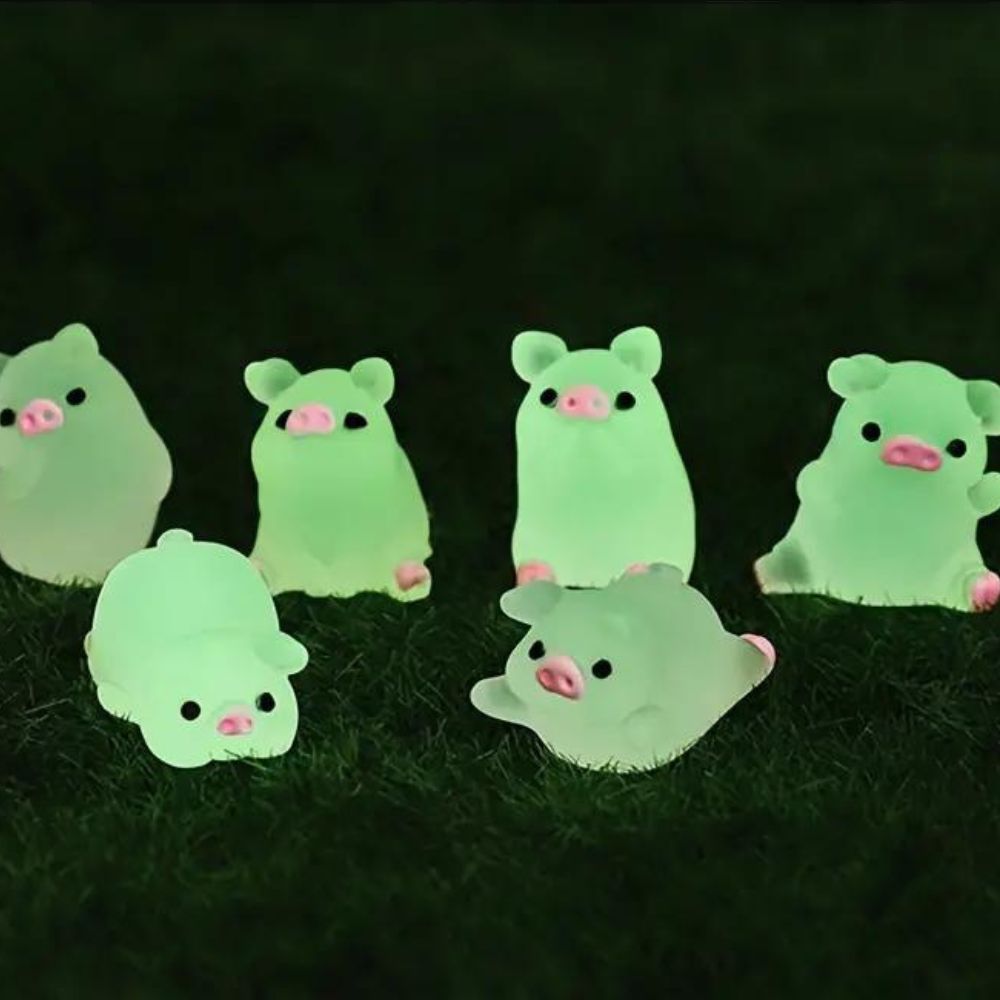 Glow-in-the-dark minivarkentjes (6 st.)