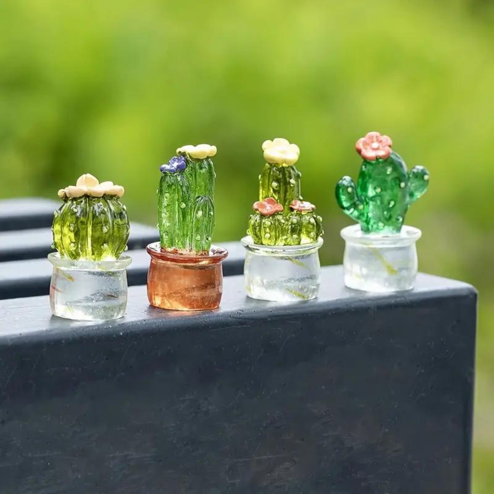 Miniatuur cactusbeeldje (4 stuks)