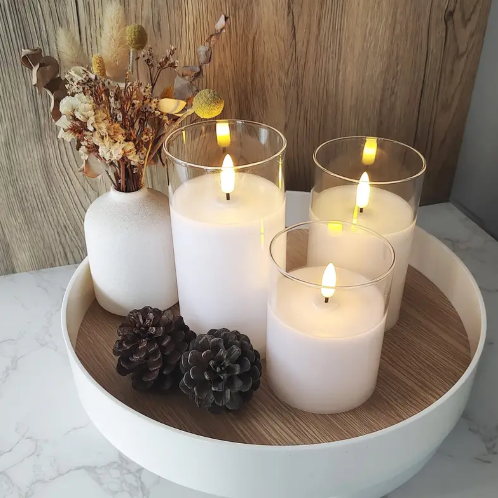 Gloeiend Licht Kaars (3 stuks)