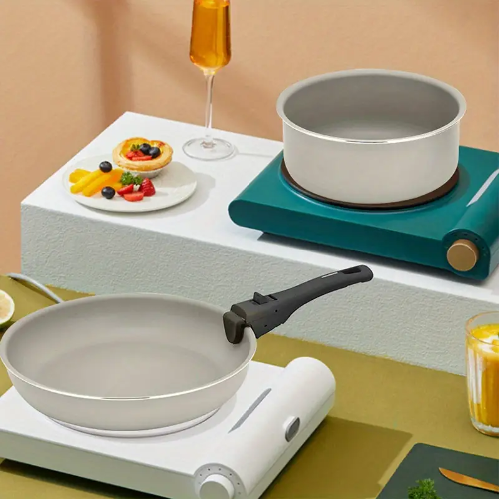 Pannenset met afneembare handgrepen