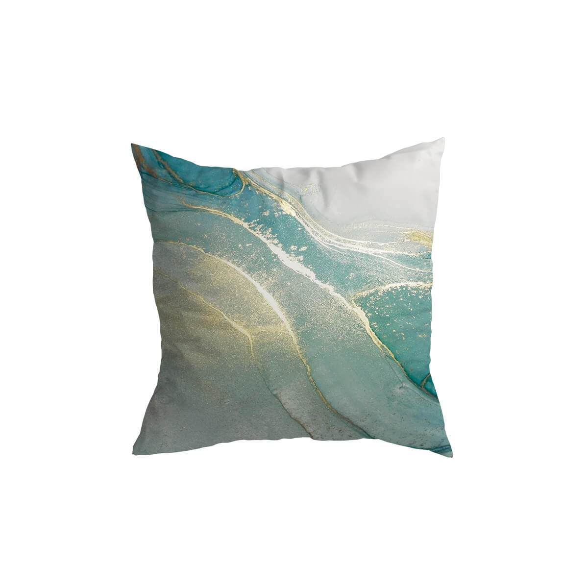 Turquoise Goud Marmer Patroon Kussenhoezen