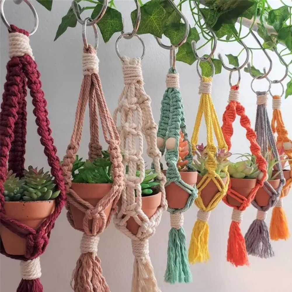 Macramé auto plantenhanger