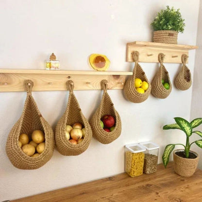 Wandhangende Natuurlijke Manden (6 stuks)