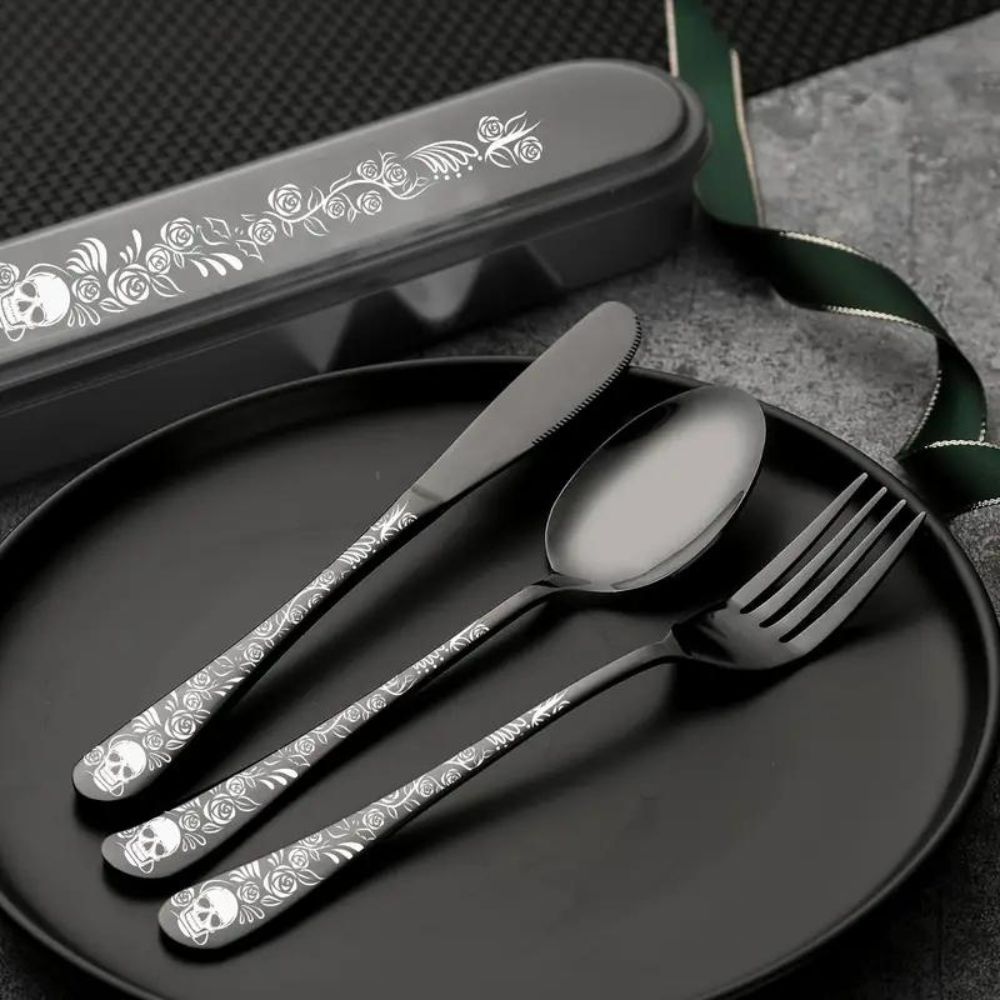 Gothic Skeleton Bestekset (4 Sets)