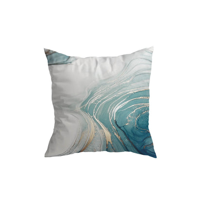 Turquoise Goud Marmer Patroon Kussenhoezen