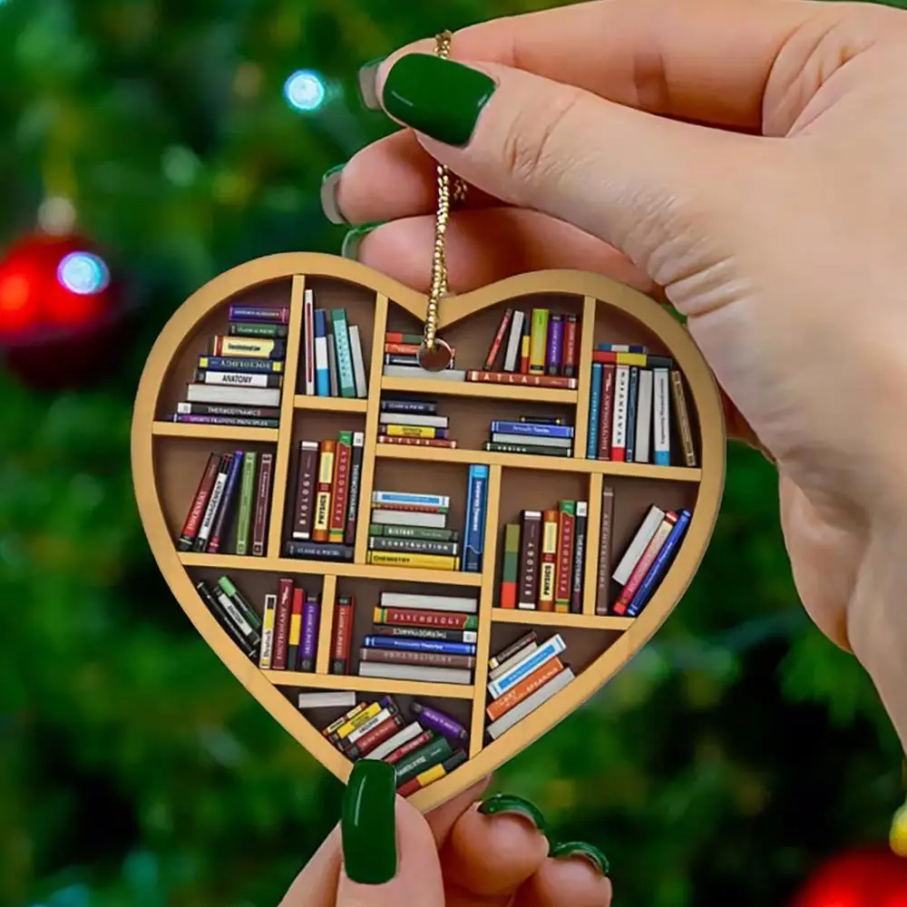 Boekenliefhebbers Hart Ornament