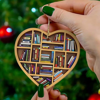 Boekenliefhebbers Hart Ornament