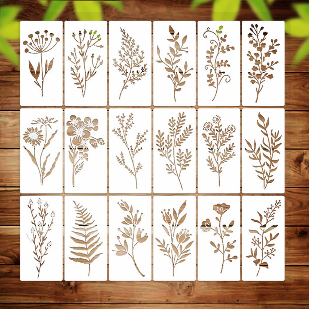 Sjablonen voor botanische stencils (18 st.)