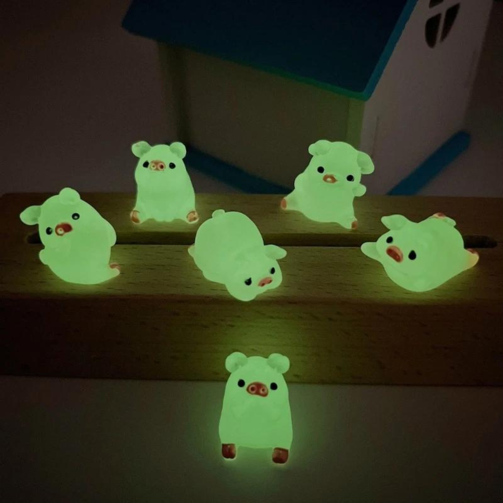 Glow-in-the-dark minivarkentjes (6 st.)