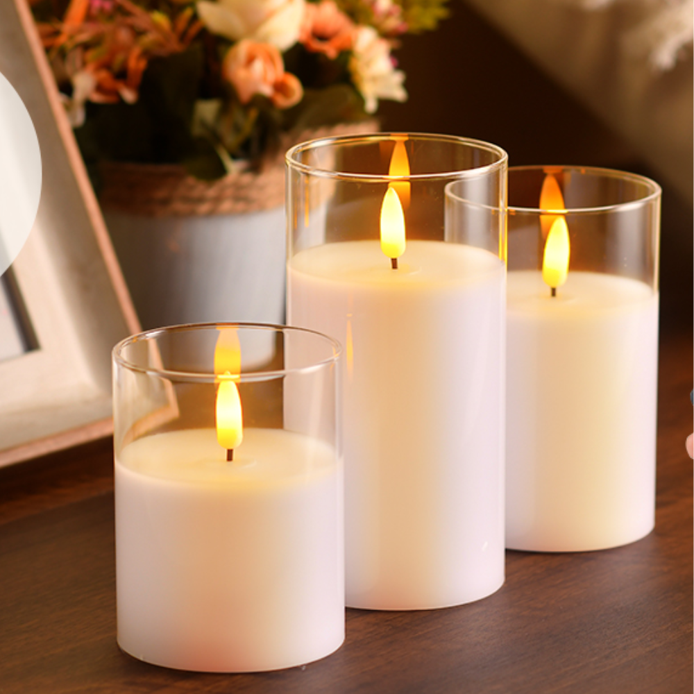 Gloeiend Licht Kaars (3 stuks)