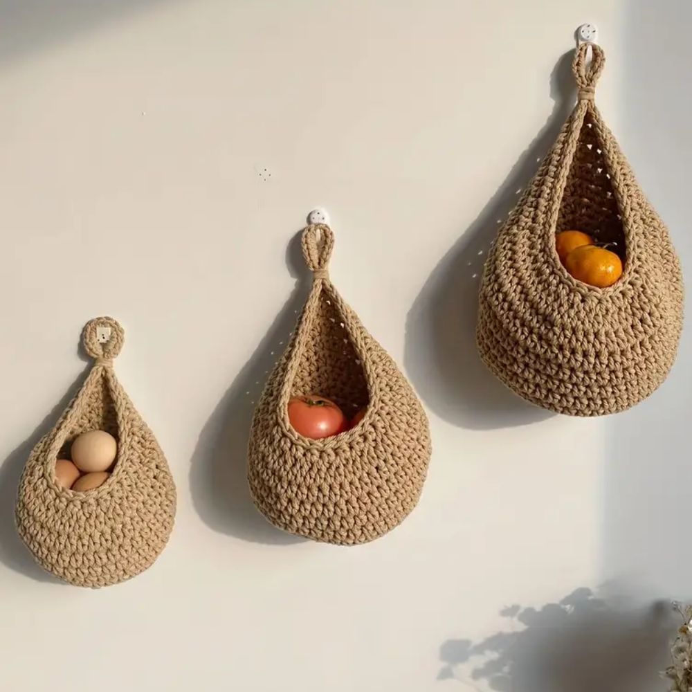 Wandhangende Natuurlijke Manden (6 stuks)