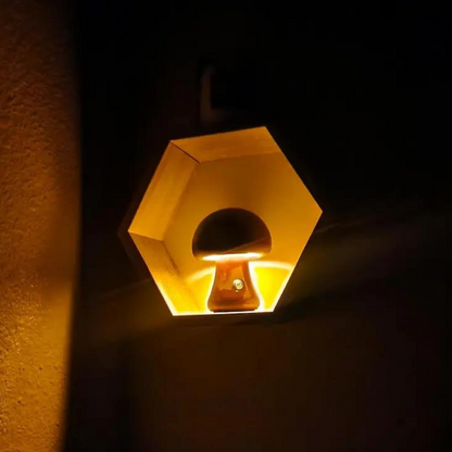 Houten Paddestoellamp