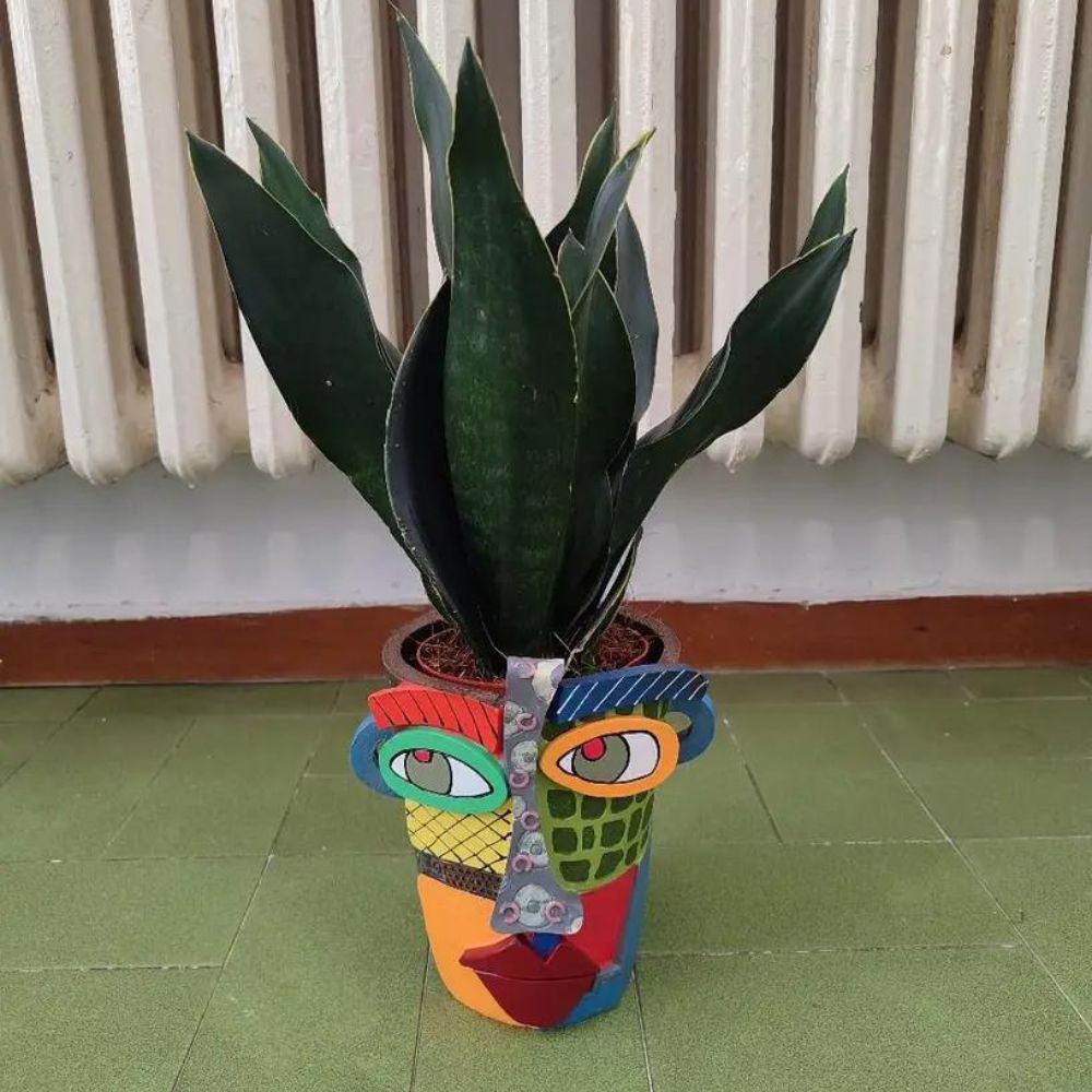 Abstract Gezicht Plantenpot