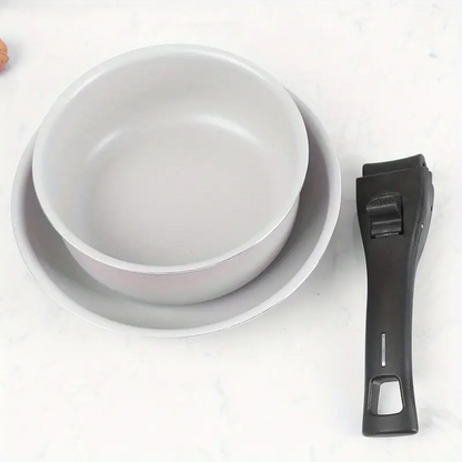 Pannenset met afneembare handgrepen