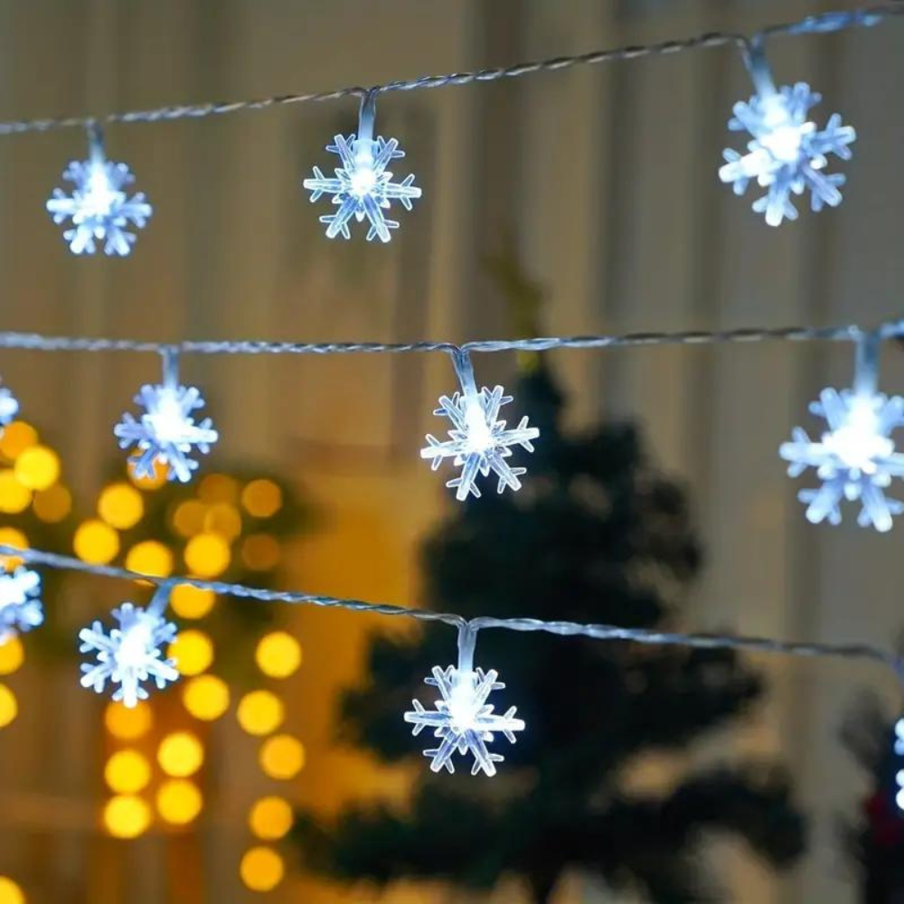 Slinger met sneeuwvlokjesverlichting