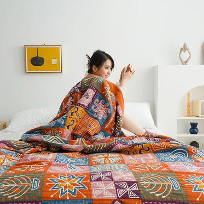 Omkeerbare Boheemse katoenen quilt