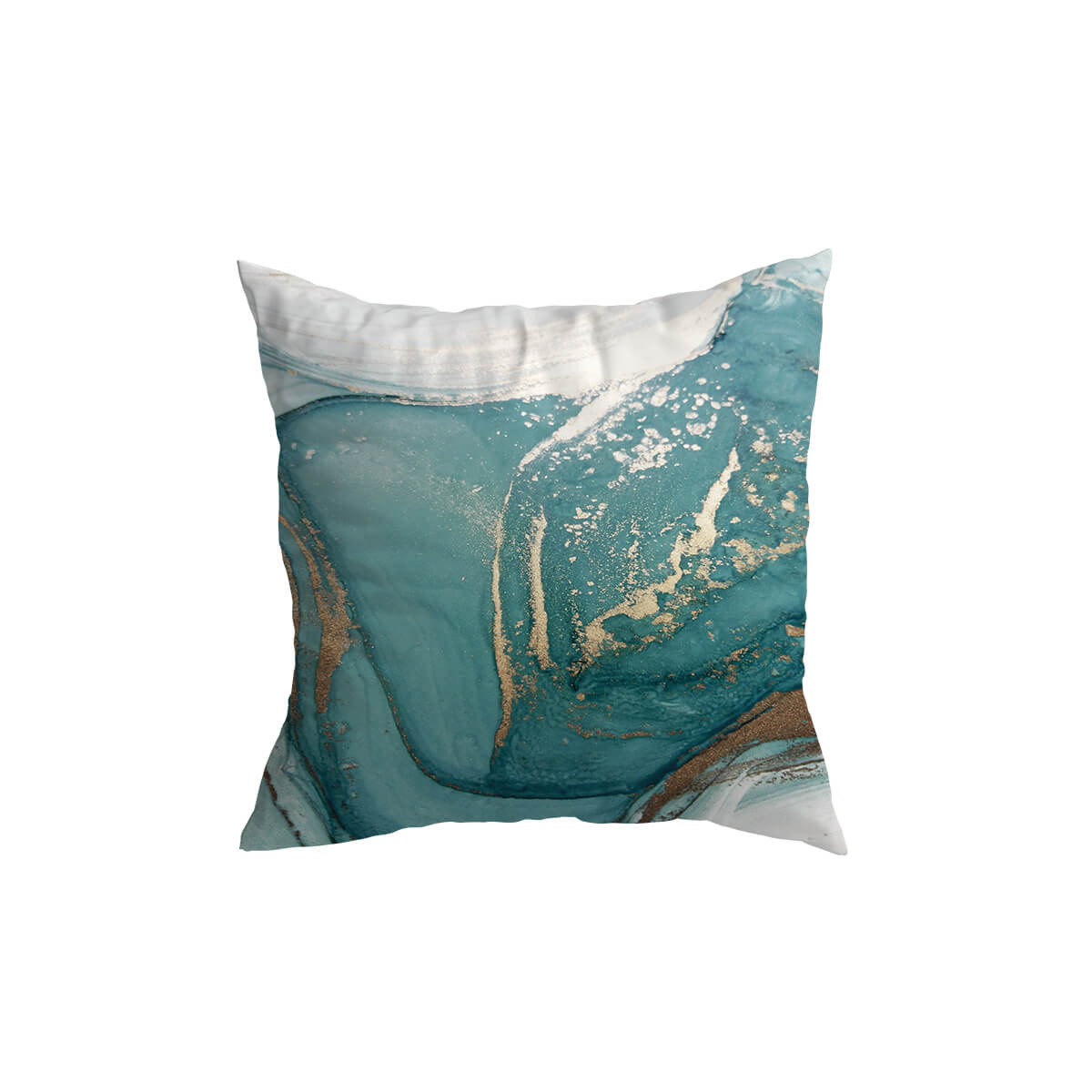 Turquoise Goud Marmer Patroon Kussenhoezen