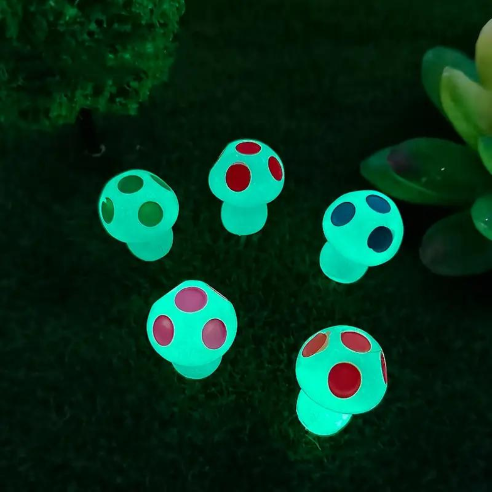 Glinsterende Paddenstoel Decoratie (8 stuks)