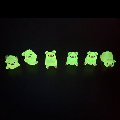 Glow-in-the-dark minivarkentjes (6 st.)