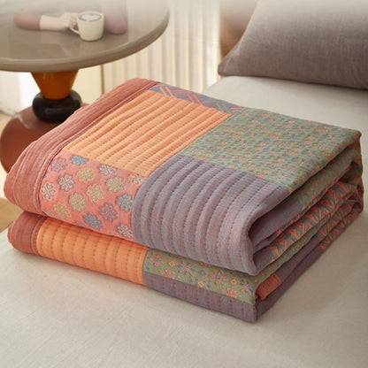 Omkeerbare kleurrijke katoenen vierkante quilt