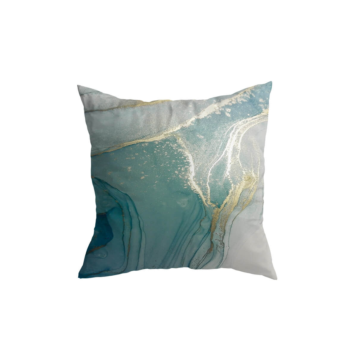 Turquoise Goud Marmer Patroon Kussenhoezen