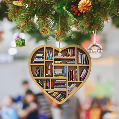 Boekenliefhebbers Hart Ornament