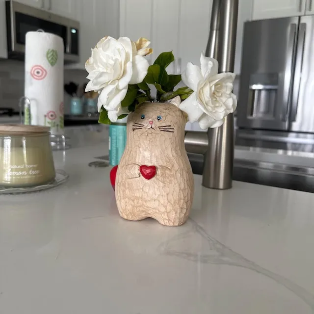 Houten Kattenvaas