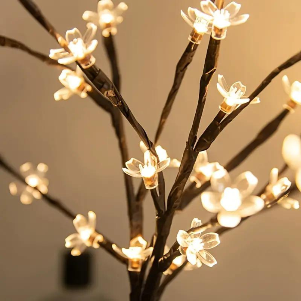 Verlichting van de kersenbloesemboom
