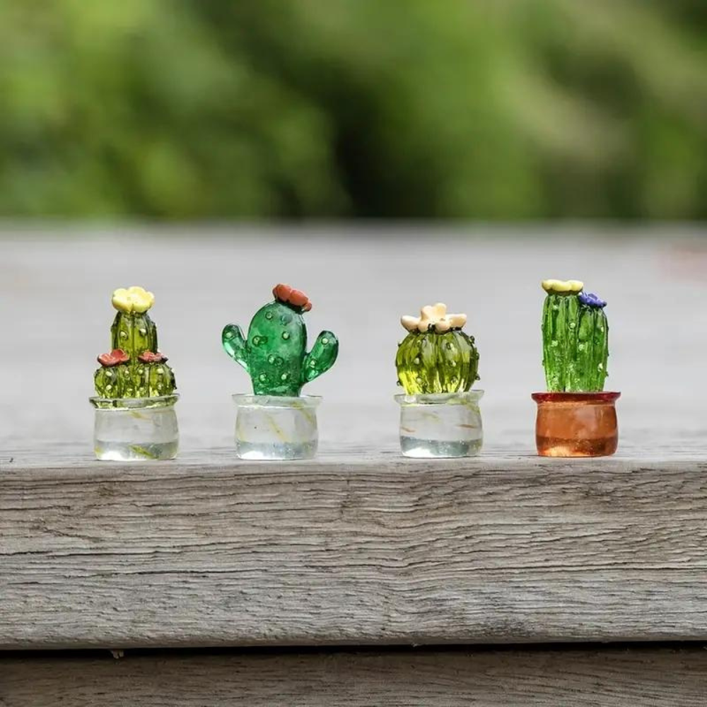 Miniatuur cactusbeeldje (4 stuks)