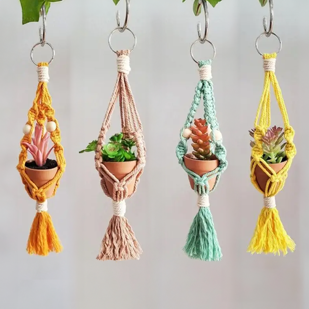 Macramé auto plantenhanger