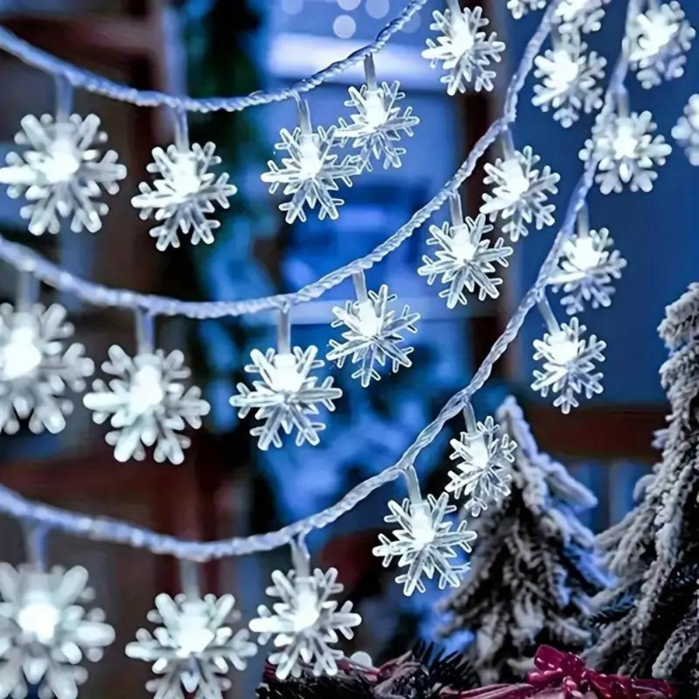 Slinger met sneeuwvlokjesverlichting