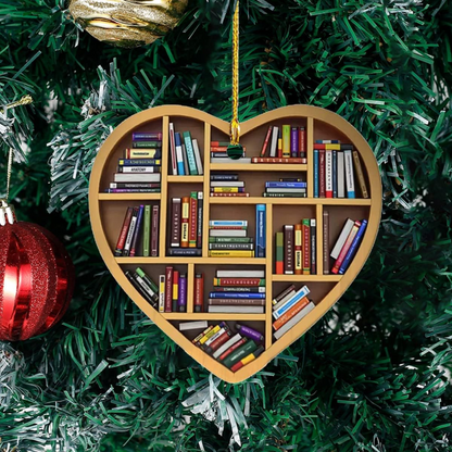Boekenliefhebbers Hart Ornament