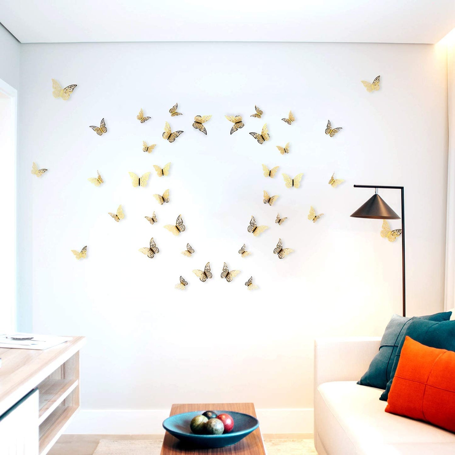 Holle vlinderwanddecoratie (12 stuks)