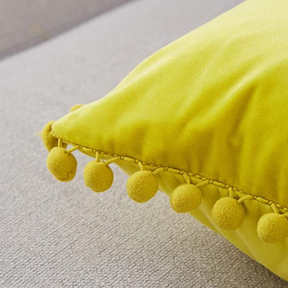 Fluwelen Pompon Kussenhoezen