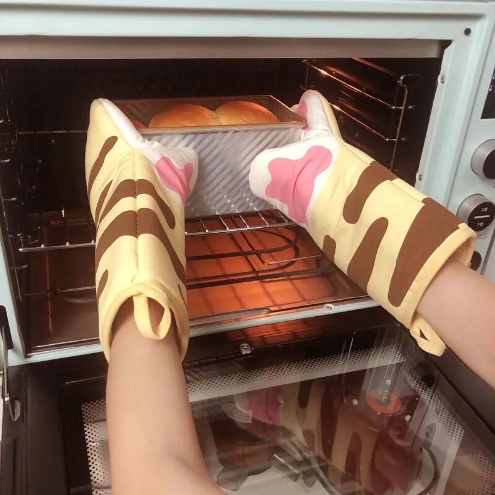Keukenhandschoenen met kattenpootjes (paar)