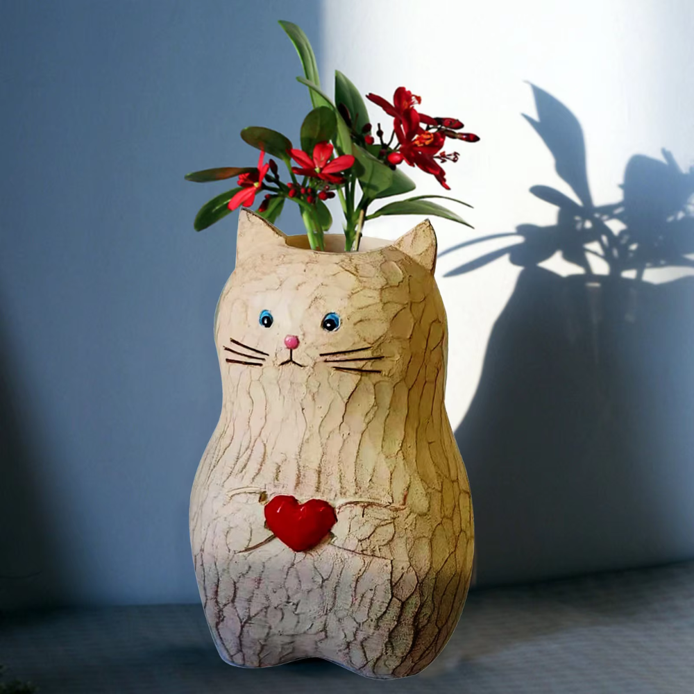Houten Kattenvaas