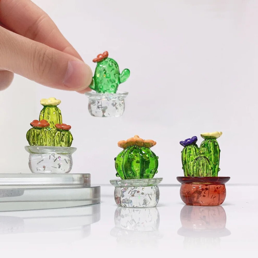 Miniatuur cactusbeeldje (4 stuks)